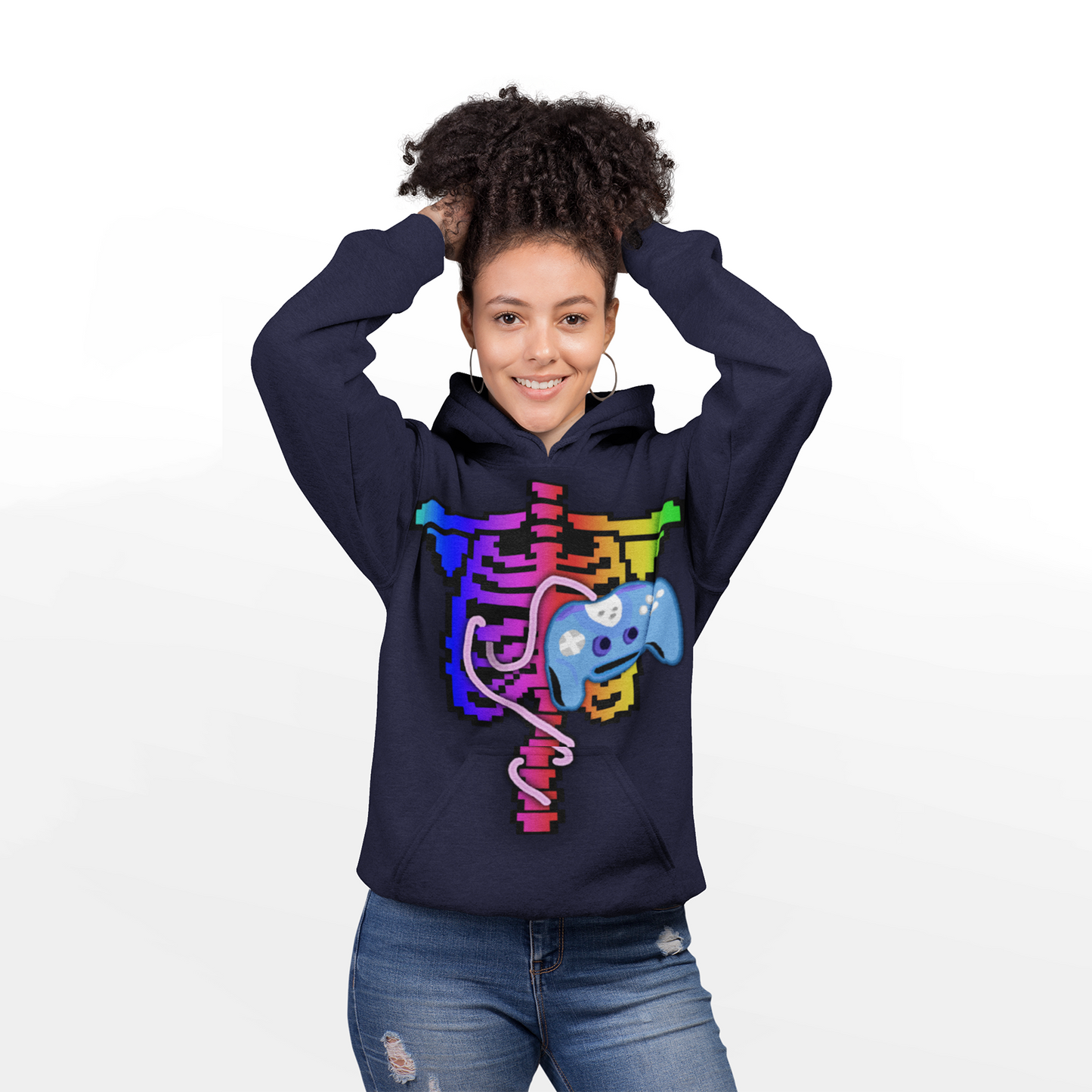 Gamer Skeleton Long Sleeve Hoodie